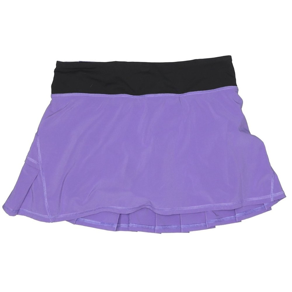 Lululemon skort Pace Setter purple black  Run Tennis skirt pleats sz 6 - Picture 2 of 4